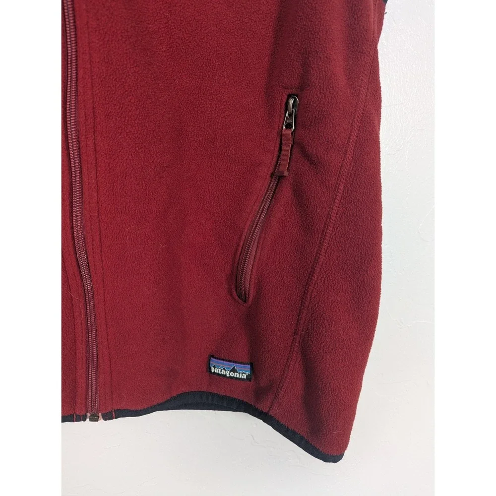 Vintage Patagonia Fleece Vest‎ Mens M Red Full Zip Hiking Outdoor USA Made 90s
